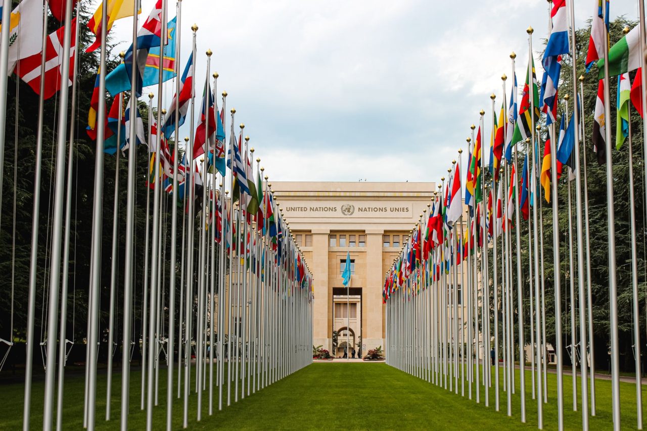 Banderas ante la sede de la ONU (Fuente: Pexels)