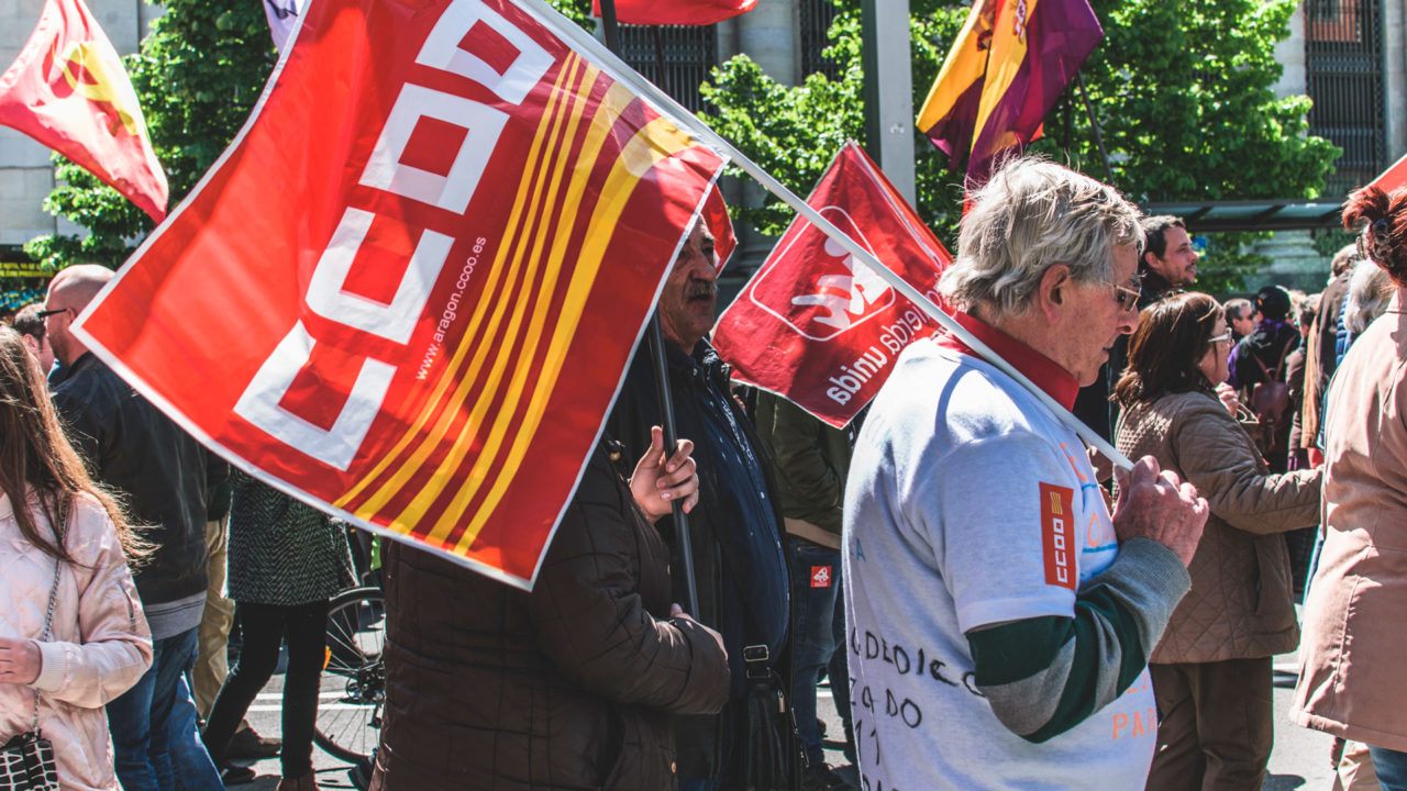 Manifestación de sindicalistas (Fuente: CCOO)