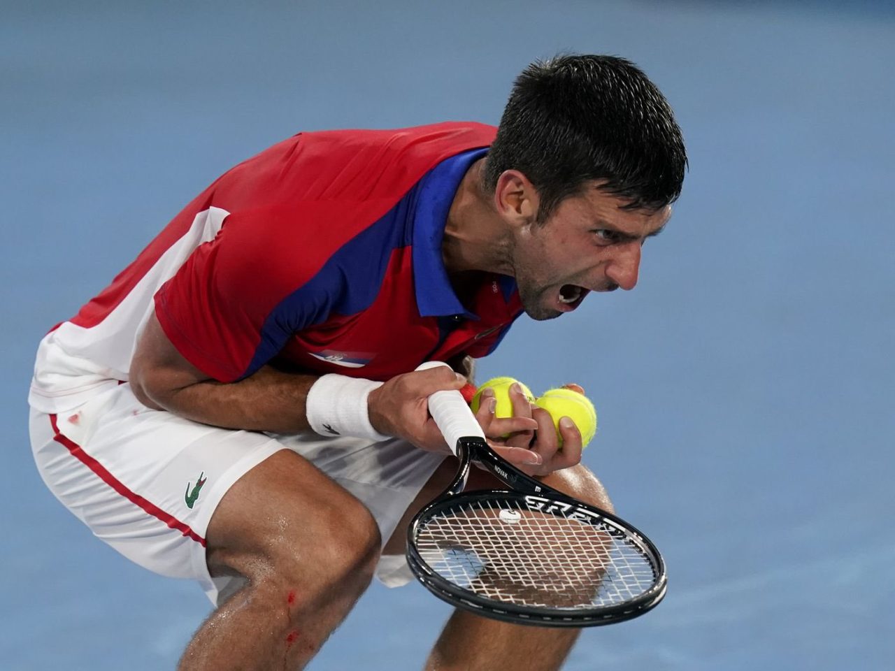 Novak Djokovic durante un partido (Fuente: Agencias)